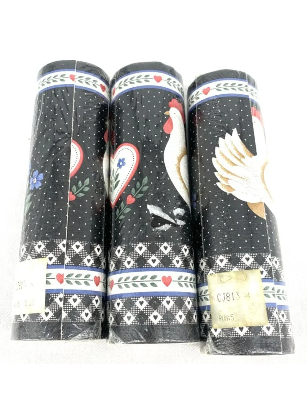 Chicken Wall Border Paper Black White 5 Yards Per Roll 7